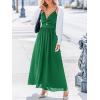 CUPSHE Womens Summer Dresses Spaghetti Straps Sleeveless Pleated Cutout Casual Sundress Vacation Outfit Flowy Maxi Dress(Green)