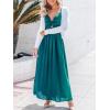 CUPSHE Womens Summer Dresses Spaghetti Straps Sleeveless Pleated Cutout Casual Sundress Vacation Outfit Flowy Maxi Dress(Teal)