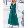 CUPSHE Womens Summer Dresses Spaghetti Straps Sleeveless Pleated Cutout Casual Sundress Vacation Outfit Flowy Maxi Dress(Teal)