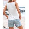 CUPSHE Women‘s Summer Tank Top Sleeveless Pleated Dressy Casual Scooped Neck Summer Solid Tops Blouses T Shirts(White)