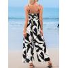 CUPSHE Women’s Surplice Neckline Sleeveless Jumpsuit Waist Wie Wide Leg Dressy Vacation Beach 2025 Outfits(Black)