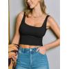CUPSHE Womens Sweater Vest Scroop Neck Sleeveless Sexy Knit Cropped Tank Tops Fall Outfits 2025(Black)