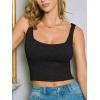 CUPSHE Womens Sweater Vest Scroop Neck Sleeveless Sexy Knit Cropped Tank Tops Fall Outfits 2025(Black)