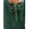 CUPSHE Womens Sweaters Bow Back Long Sleeve Sweater V Neck Lightweight Knit Pullover Sweater Tops(Green)