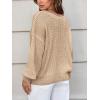 CUPSHE Womens Sweaters Bow Sweater Neck Casual Long Sleeve Lightweight Crochet Pullover Sweater Tops(Khaki)