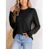 CUPSHE Womens Sweaters Casual Long Sleeve Pullover Sweaters Crewneck Soft Knit Jumper Top(Black)