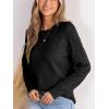 CUPSHE Womens Sweaters Casual Long Sleeve Pullover Sweaters Crewneck Soft Knit Jumper Top(Black)
