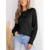 CUPSHE Womens Sweaters Casual Long Sleeve Pullover Sweaters Crewneck Soft Knit Jumper Top(Black)