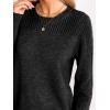 CUPSHE Womens Sweaters Casual Long Sleeve Pullover Sweaters Crewneck Soft Knit Jumper Top(Black)