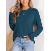 CUPSHE Womens Sweaters Casual Long Sleeve Pullover Sweaters Crewneck Soft Knit Jumper Top(Blue)