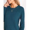 CUPSHE Womens Sweaters Casual Long Sleeve Pullover Sweaters Crewneck Soft Knit Jumper Top(Blue)