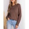 CUPSHE Womens Sweaters Casual Long Sleeve Pullover Sweaters Crewneck Soft Knit Jumper Top(Brown)