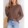 CUPSHE Womens Sweaters Casual Long Sleeve Pullover Sweaters Crewneck Soft Knit Jumper Top(Brown)