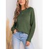 CUPSHE Womens Sweaters Casual Long Sleeve Pullover Sweaters Crewneck Soft Knit Jumper Top(Green)