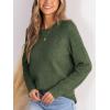 CUPSHE Womens Sweaters Casual Long Sleeve Pullover Sweaters Crewneck Soft Knit Jumper Top(Green)