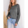 CUPSHE Womens Sweaters Casual Long Sleeve Pullover Sweaters Crewneck Soft Knit Jumper Top(Grey)