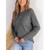 CUPSHE Womens Sweaters Casual Long Sleeve Pullover Sweaters Crewneck Soft Knit Jumper Top(Grey)