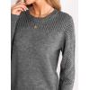 CUPSHE Womens Sweaters Casual Long Sleeve Pullover Sweaters Crewneck Soft Knit Jumper Top(Grey)