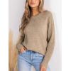 CUPSHE Womens Sweaters Casual Long Sleeve Pullover Sweaters Crewneck Soft Knit Jumper Top(Khaki)
