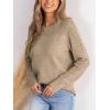 CUPSHE Womens Sweaters Casual Long Sleeve Pullover Sweaters Crewneck Soft Knit Jumper Top(Khaki)