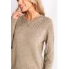 CUPSHE Womens Sweaters Casual Long Sleeve Pullover Sweaters Crewneck Soft Knit Jumper Top(Khaki)