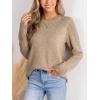 CUPSHE Womens Sweaters Casual Long Sleeve Pullover Sweaters Crewneck Soft Knit Jumper Top(Khaki)