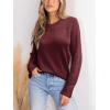 CUPSHE Womens Sweaters Casual Long Sleeve Pullover Sweaters Crewneck Soft Knit Jumper Top(Red)