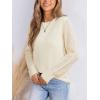 CUPSHE Womens Sweaters Casual Long Sleeve Pullover Sweaters Crewneck Soft Knit Jumper Top(White)