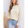 CUPSHE Womens Sweaters Casual Long Sleeve Pullover Sweaters Crewneck Soft Knit Jumper Top(White)