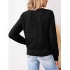 CUPSHE Womens Sweaters Long Sleeve Crew Neck Trendy Sweater Tops for Fall(Black)
