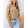 CUPSHE Womens Sweaters Long Sleeve Crew Neck Trendy Sweater Tops for Fall(Brown)