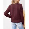CUPSHE Womens Sweaters Long Sleeve Crew Neck Trendy Sweater Tops for Fall(Cherry Red)