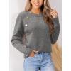 CUPSHE Womens Sweaters Long Sleeve Crew Neck Trendy Sweater Tops for Fall(Grey)