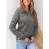 CUPSHE Womens Sweaters Long Sleeve Crew Neck Trendy Sweater Tops for Fall(Grey)