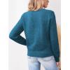 CUPSHE Womens Sweaters Long Sleeve Crew Neck Trendy Sweater Tops for Fall(Navy)