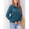CUPSHE Womens Sweaters Long Sleeve Crew Neck Trendy Sweater Tops for Fall(Navy)