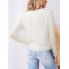 CUPSHE Womens Sweaters Long Sleeve Crew Neck Trendy Sweater Tops for Fall(White)