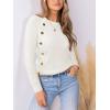 CUPSHE Womens Sweaters Long Sleeve Crew Neck Trendy Sweater Tops for Fall(White)