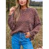CUPSHE Womens Sweaters Rainbow Pom Casual Long Sleeve Ribbed Knit Pullover Sweater Tops(Brown)