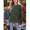 CUPSHE Womens Sweaters Rainbow Pom Casual Long Sleeve Ribbed Knit Pullover Sweater Tops(Green)
