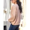 CUPSHE Womens Sweaters Rainbow Pom Casual Long Sleeve Ribbed Knit Pullover Sweater Tops(Pink)