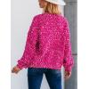 CUPSHE Womens Sweaters Rainbow Pom Casual Long Sleeve Ribbed Knit Pullover Sweater Tops(Rose Red)
