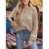 CUPSHE Womens Sweaters Rainbow Pom Casual Long Sleeve Ribbed Knit Pullover Sweater Tops(Teddy)