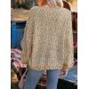 CUPSHE Womens Sweaters Rainbow Pom Casual Long Sleeve Ribbed Knit Pullover Sweater Tops(Teddy)
