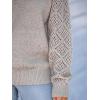 CUPSHE Womens Sweaters V Neck Long Sleeve Lightweight Soft Crochet Casual Pullover Sweater Tops(Khaki)