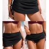 CUPSHE Women’s Swimsuit Bikini Bottom Swim Skirt Mesh Side Ruching Drawstring Full Coverage(Black)