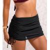 CUPSHE Women’s Swimsuit Bikini Bottom Swim Skirt Mesh Side Ruching Drawstring Full Coverage(Black)