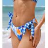 CUPSHE Womens Swimsuit Bikini Reversible Bottom Side Tie(White/Blue/Orange)