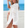 CUPSHE Women’s Swimsuit Cover Up Crochet Hollow Out Beach Summer Dress V Neck Casual Loose Bathing Suit Coverup for Swimwear(White)