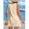 CUPSHE Womens Swimsuit Coverup Sleeveless Swimwear Beach Cover Ups Sheer Twisted Basic Tank Dress(Beige)